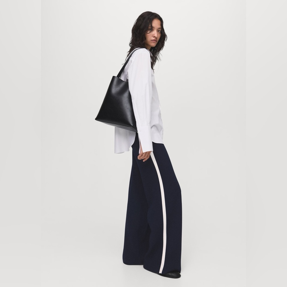 MANGO FINE-KNIT STRAIGHT-FIT TROUSERS SIZE L - Picture 3 of 5